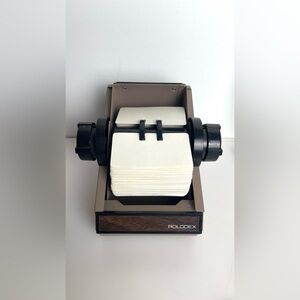 Vintage Rolodex 1753 Metal Covered Rotary Card File Organizer And Cards USA Made
